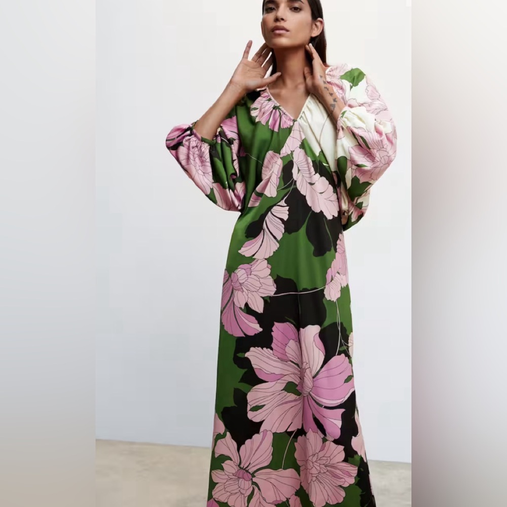 Mango Floral Print Dress , NWT